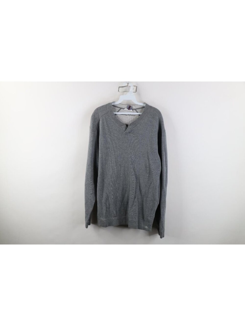 Vintage Tommy Bahama Mens Large Reversible Cotton Ribbed Knit Sweater Gray